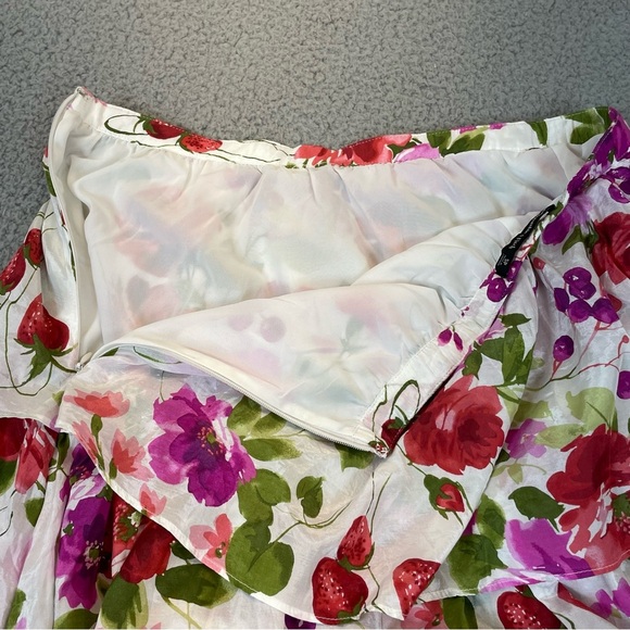 Abercrombie & Fitch Drama Tiered Maxi Skirt Sz sp Tomato Girl Pink Floral Y2K - Picture 8 of 12